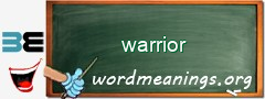 WordMeaning blackboard for warrior